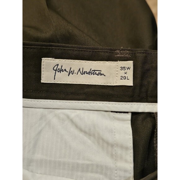 John W Nordstrom Smart Care Stain Resistant Pleated Cuffed Pant Mens 35×29 Brown - Picture 6 of 11